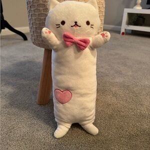 Mochifuwa Nyanko Cat White Plush 16" Stuffed Toy Doll Kitten Japan